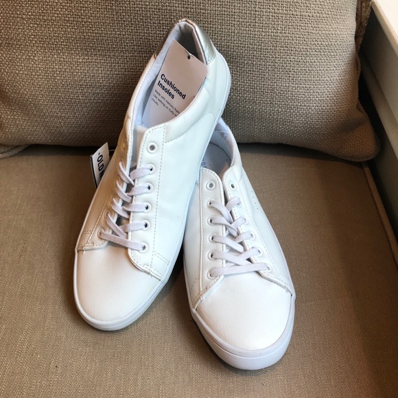 faux leather white sneakers